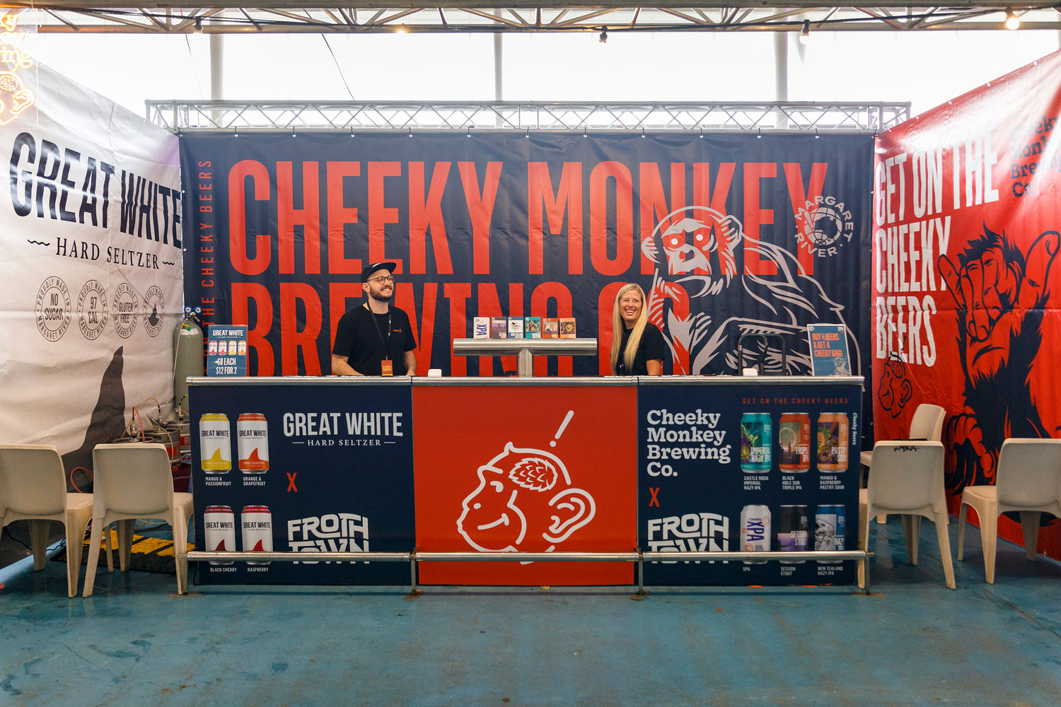 Eventright portable bar customisation: Cheeky Monkey Brewing popup bar at Froth Town