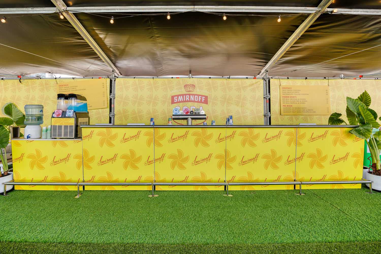 Eventright portable bar customisation: Smirnoff popup bar Perth